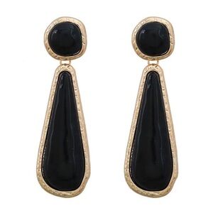Elegant Black and Gold Drop Earrings